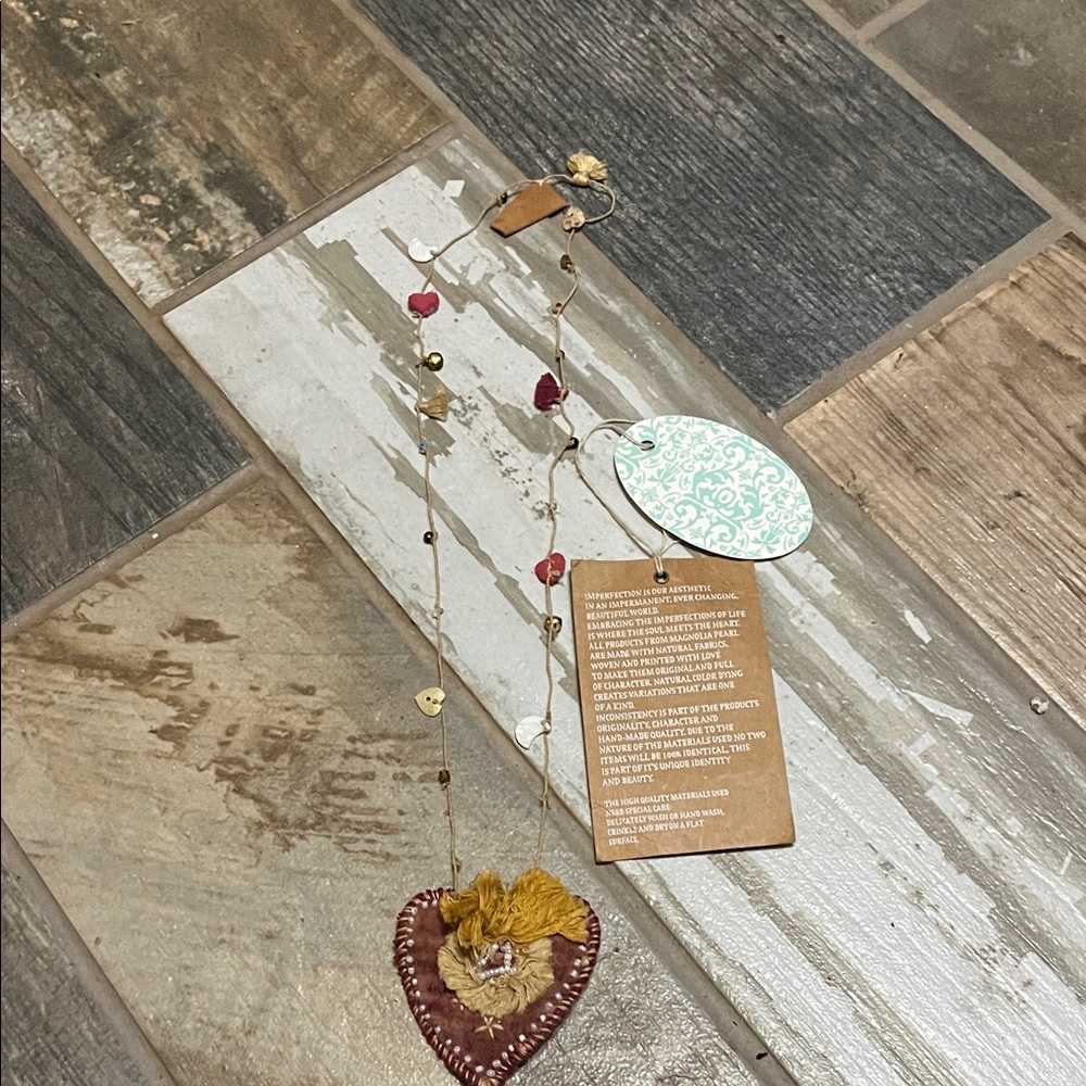 Magnolia Pearl hand knotted Heart necklace with accents